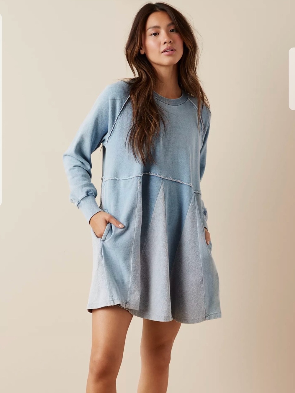 AE American eagle fleece long sleeve babydoll dress size large